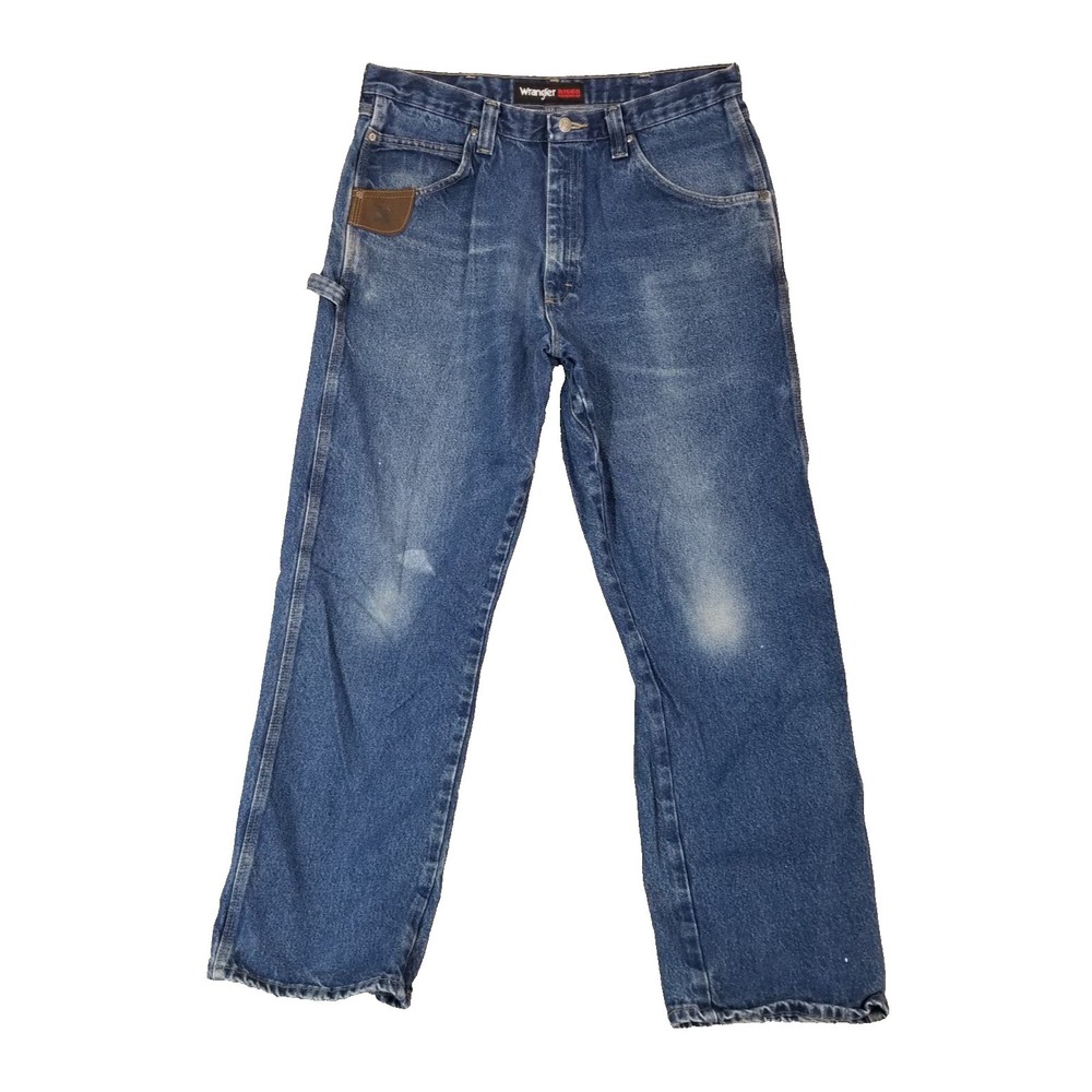 Wrangler rigs jeans men's 36x32 regular straight blue denim workwear pants